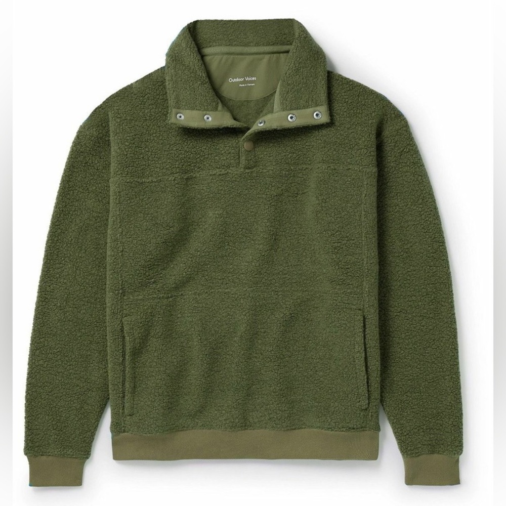 Men’s Outdoor Voices MegaFleece Half-Placket Sweatshirt - Green size Large